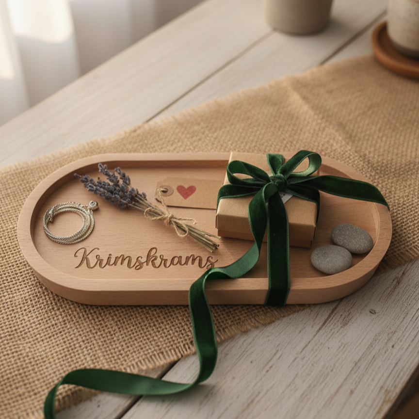 Holztablett oval Krimskrams