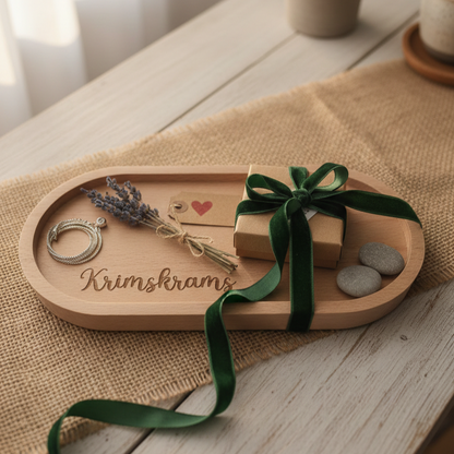 Holztablett oval Krimskrams