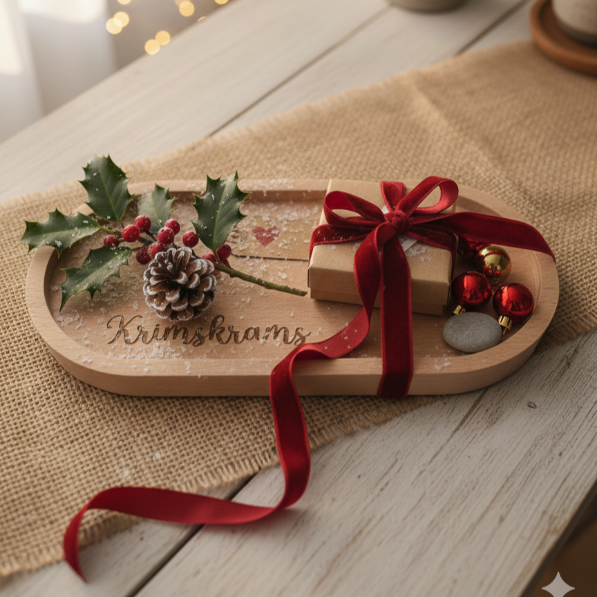 Holztablett oval Krimskrams