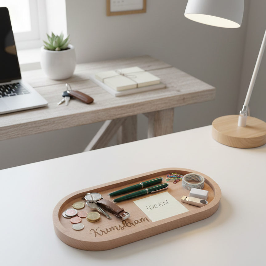 Holztablett oval Krimskrams