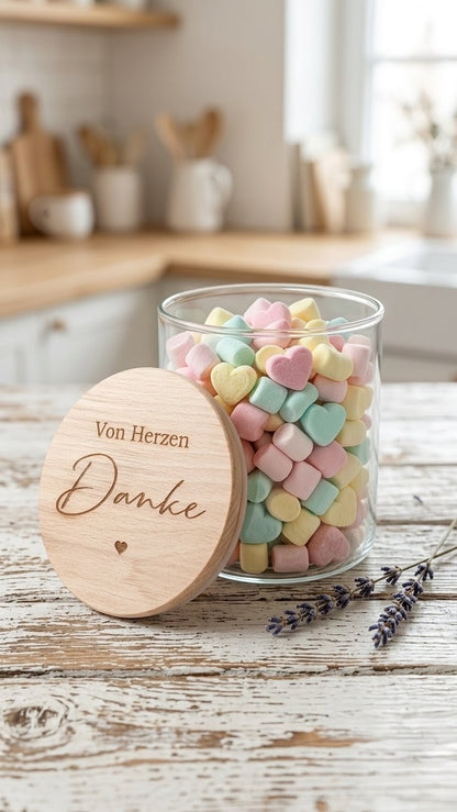 Glas Von Herzen Danke - Dankeschön Geschenk Abschiedsgeschenk