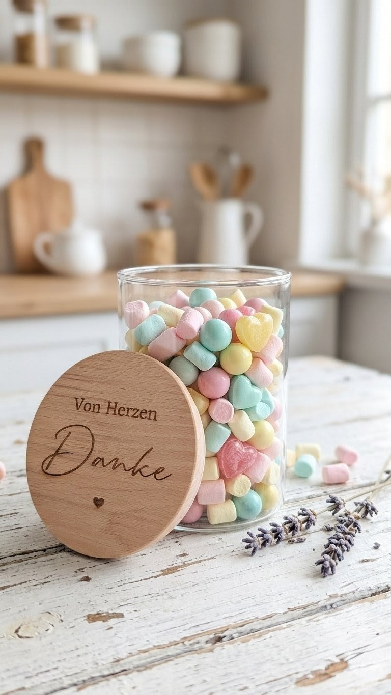 Glas Von Herzen Danke - Dankeschön Geschenk Abschiedsgeschenk