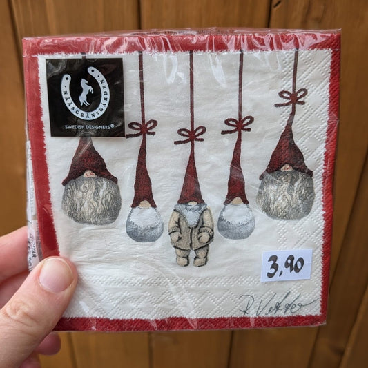 Servietten Wichtel hängend