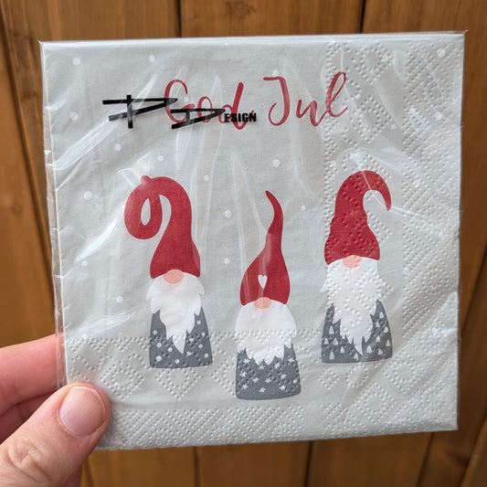 Servietten God Jul Wichtel
