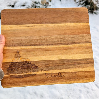 Schneidebrett Frohe Weihnachten Akazie