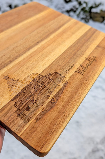 Schneidebrett Frohe Weihnachten Akazie