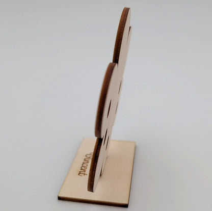 Geschenk Lebenswende personalisiert Geldgeschenk Blume Holz