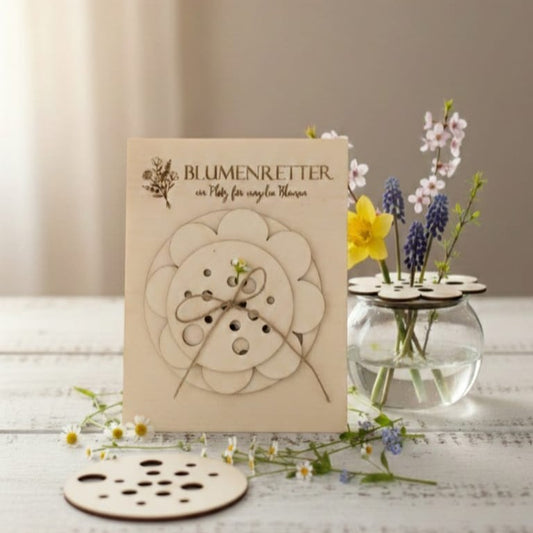 Blumenretter Set aus Holz 3-teilig für Gläser