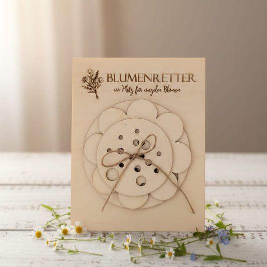 Holz-Vasenaufsatz für einzelne Blüten