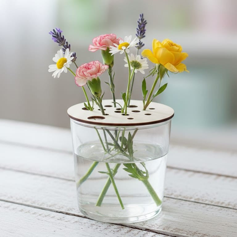 Blumenretter Set aus Holz – 3-teiliges Set für Blumendeko