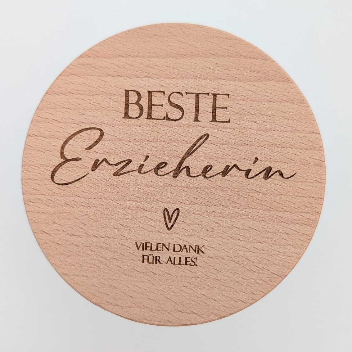 Beste Erzieherin Geschenk personalisiert Vorratsglas mit Holzdeckel graviert | Abschiedsgeschenk