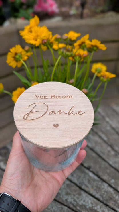 Glas Von Herzen Danke - Dankeschön Geschenk Abschiedsgeschenk