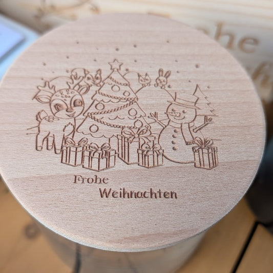 Frohe Weihnachten Schneemann Vorratsglas