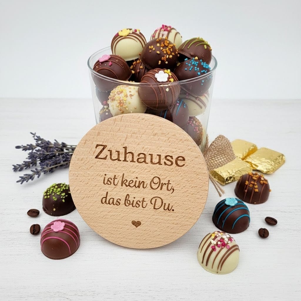 Vorratsglas Zuhause Glas mit Holzdeckel graviert