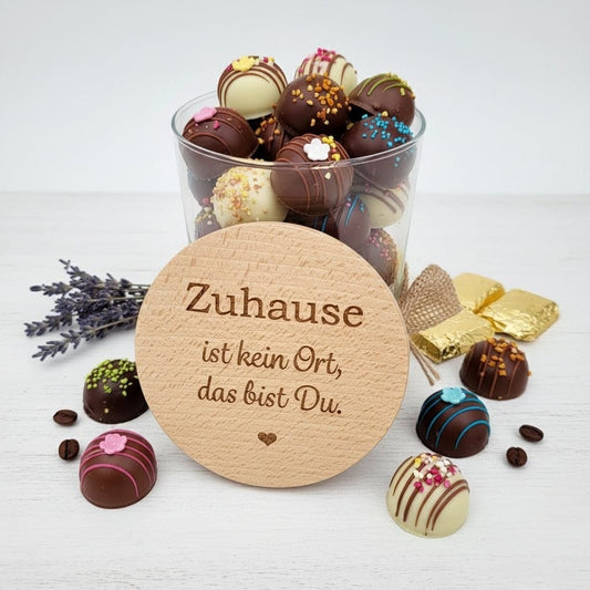 Vorratsglas Zuhause Glas mit Holzdeckel graviert