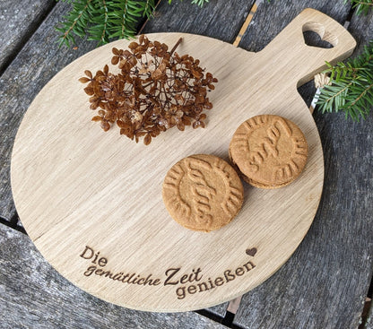 Brettchen rund mit Griff Weihnachten | die gemütliche Zeit genießen