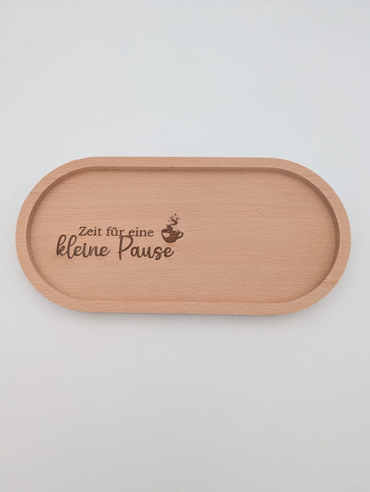 Holztablett oval Kleine Pause
