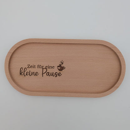 Holztablett oval Kleine Pause