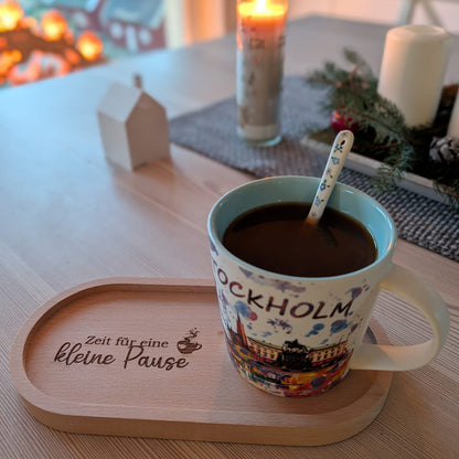 Holztablett oval Kleine Pause