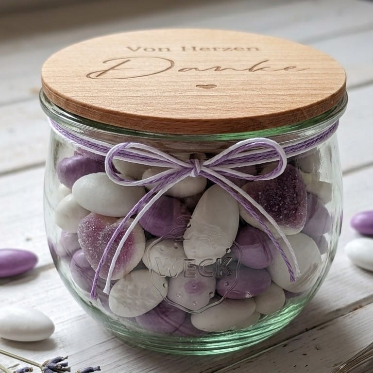 Vorratsglas Von Herzen Danke - Dankeschön Geschenk Abschiedsgeschenk bauchig