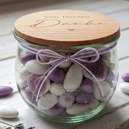Vorratsglas Von Herzen Danke - Dankeschön Geschenk Abschiedsgeschenk bauchig