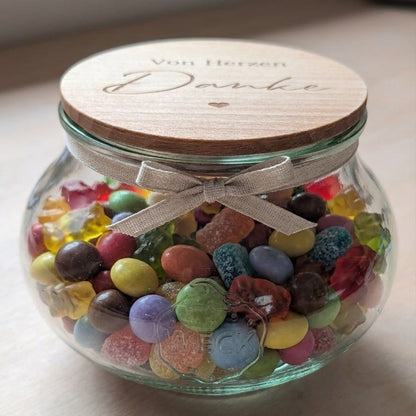 Vorratsglas Von Herzen Danke - Dankeschön Geschenk Abschiedsgeschenk bauchig