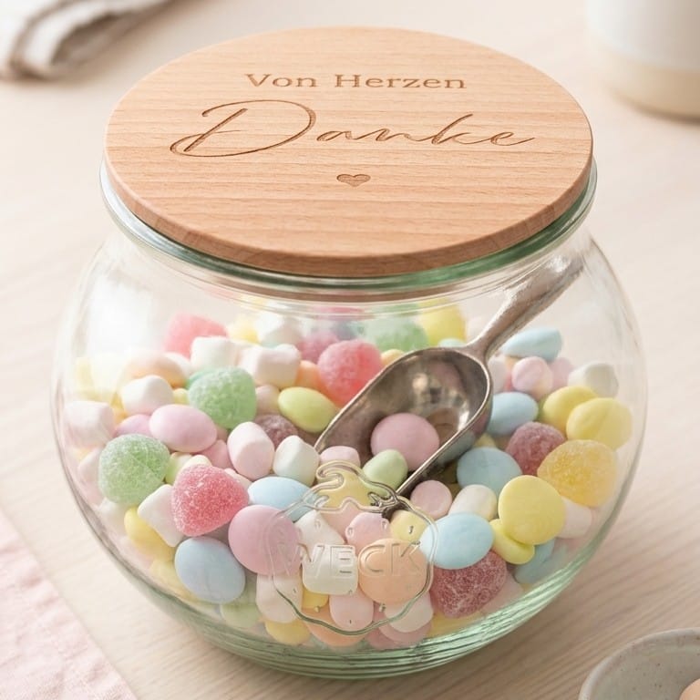 Vorratsglas Von Herzen Danke - Dankeschön Geschenk Abschiedsgeschenk bauchig