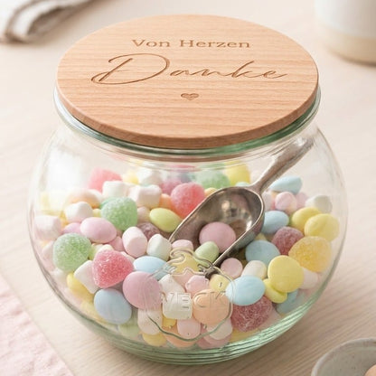 Vorratsglas Von Herzen Danke - Dankeschön Geschenk Abschiedsgeschenk bauchig